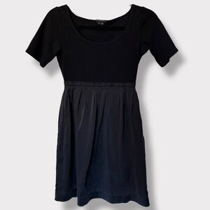 THEORY Melody Black Silk Short Sleeve Casual Dress- Size 4